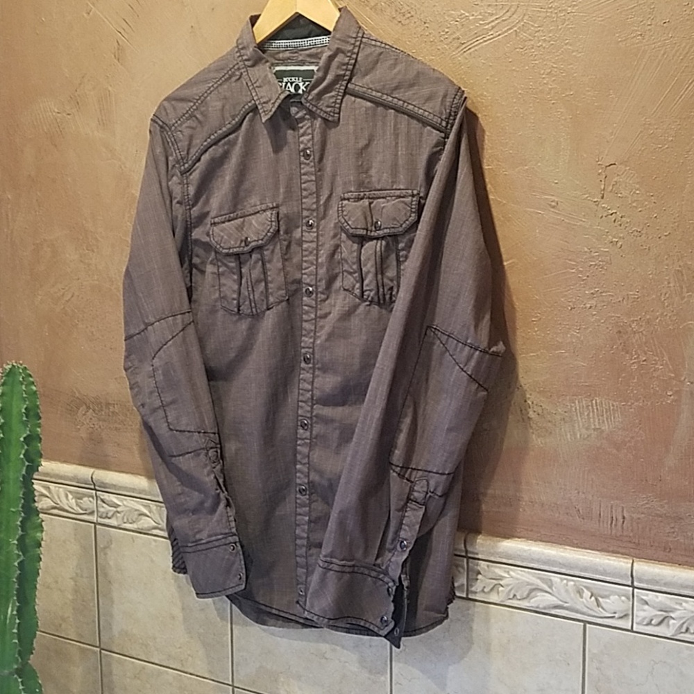 Buckle Black Long Sleeve Shirt